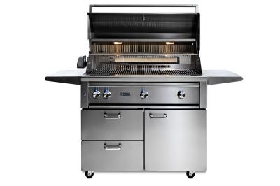 Lynx_L42ATRF_FSProGrillAllTriRotis_42_StainlessSteel_lidopenlightson